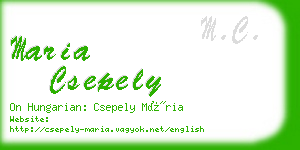 maria csepely business card